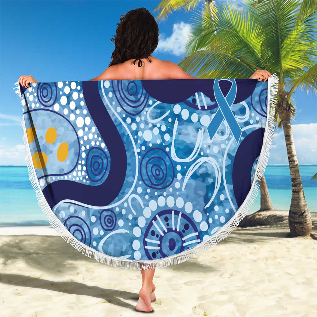 Australia Indigenous Blue Ribbon Beach Blanket Mo Bros Mustache - Aussie Hoodie