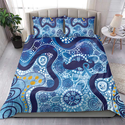 Australia Indigenous Blue Ribbon Bedding Set Mo Bros Mustache - Aussie Hoodie