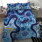 Australia Indigenous Blue Ribbon Bedding Set Mo Bros Mustache - Aussie Hoodie