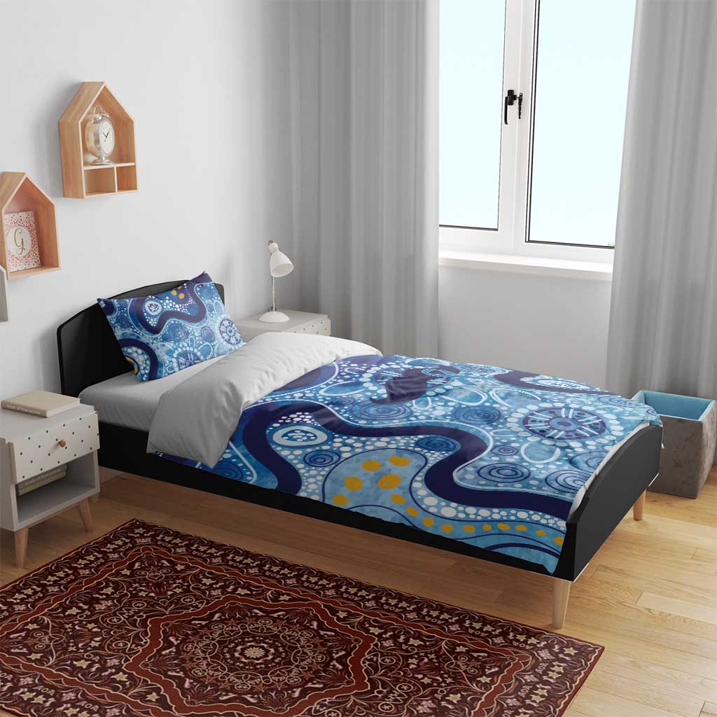 Australia Indigenous Blue Ribbon Bedding Set Mo Bros Mustache - Aussie Hoodie
