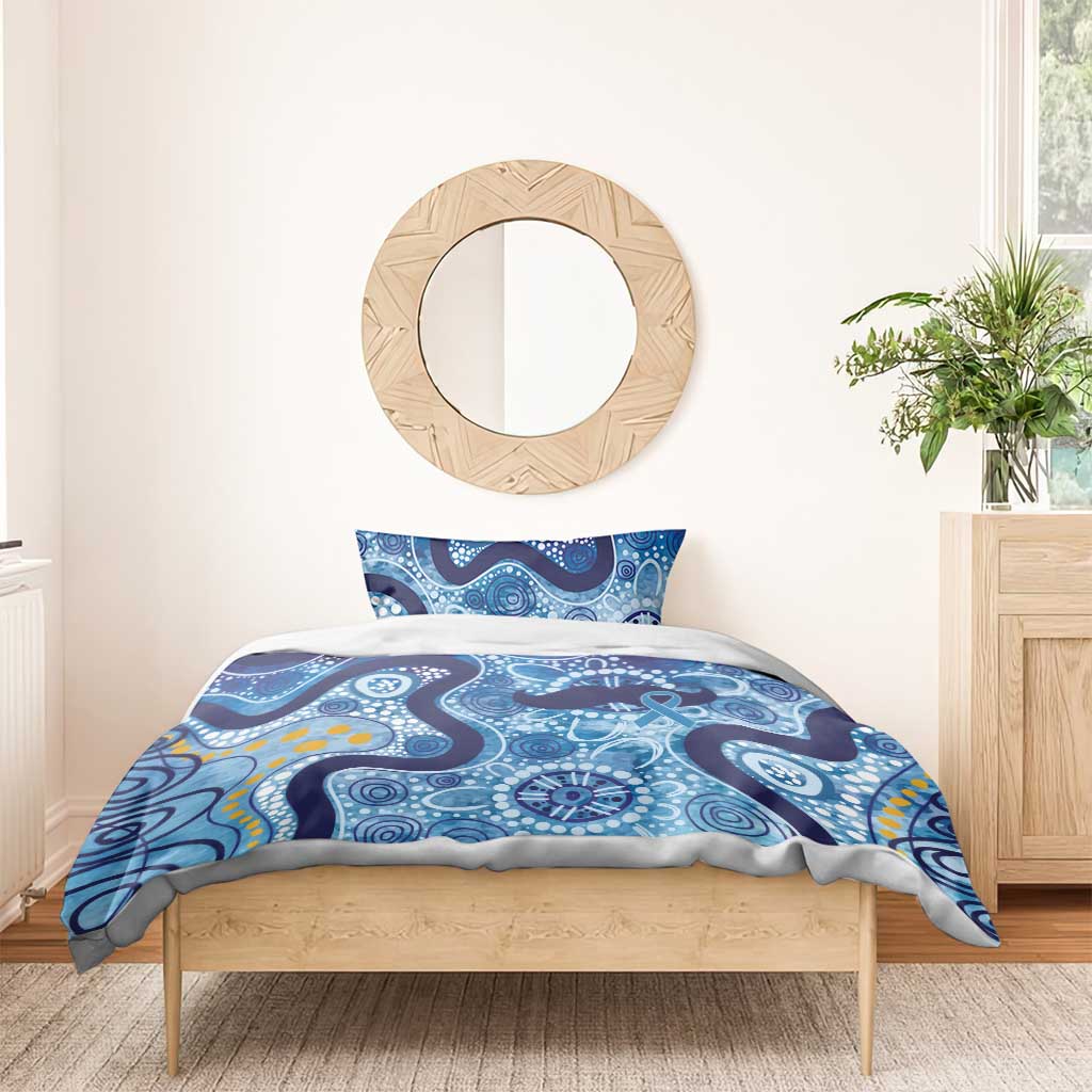 Australia Indigenous Blue Ribbon Bedding Set Mo Bros Mustache - Aussie Hoodie