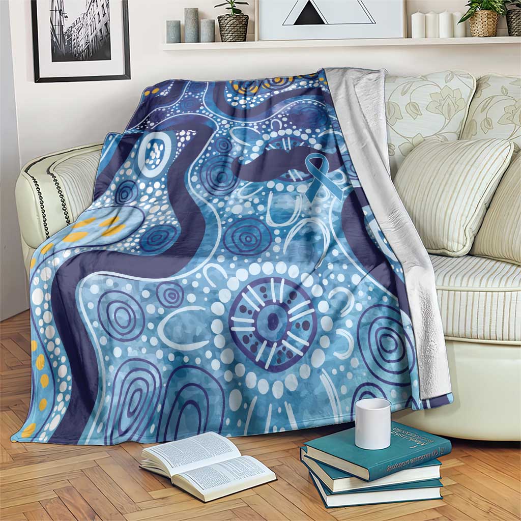 Australia Indigenous Blue Ribbon Blanket Mo Bros Mustache - Aussie Hoodie