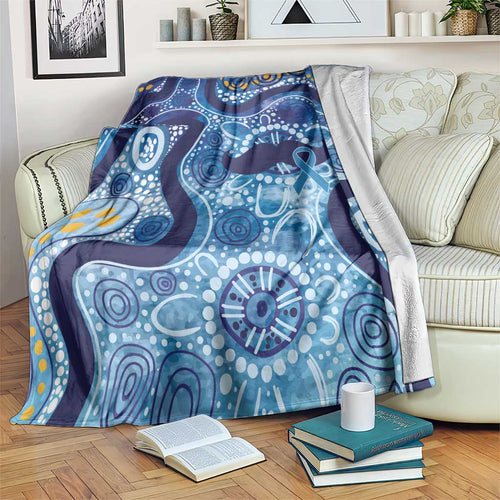 Australia Indigenous Blue Ribbon Blanket Mo Bros Mustache - Aussie Hoodie