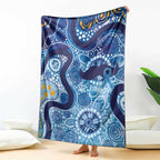 Australia Indigenous Blue Ribbon Blanket Mo Bros Mustache - Aussie Hoodie
