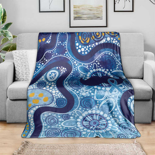 Australia Indigenous Blue Ribbon Blanket Mo Bros Mustache - Aussie Hoodie
