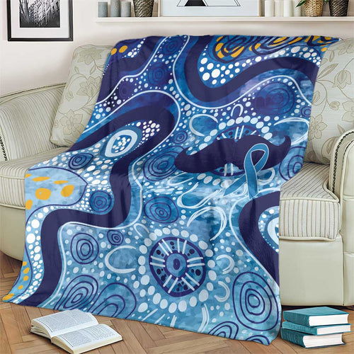 Australia Indigenous Blue Ribbon Blanket Mo Bros Mustache - Aussie Hoodie