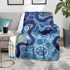 Australia Indigenous Blue Ribbon Blanket Mo Bros Mustache - Aussie Hoodie