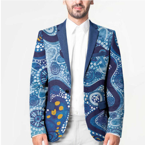 Australia Indigenous Blue Ribbon Blazer Mo Bros Mustache - Aussie Hoodie