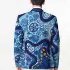 Australia Indigenous Blue Ribbon Blazer Mo Bros Mustache - Aussie Hoodie