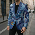 Australia Indigenous Blue Ribbon Blazer Mo Bros Mustache - Aussie Hoodie