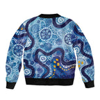 Australia Indigenous Blue Ribbon Bomber Jacket Mo Bros Mustache - Aussie Hoodie