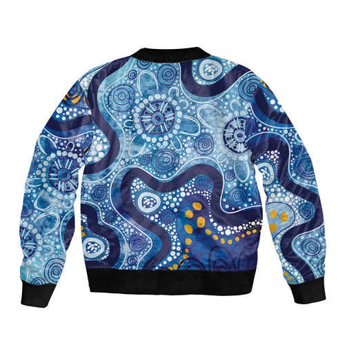 Australia Indigenous Blue Ribbon Bomber Jacket Mo Bros Mustache - Aussie Hoodie