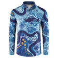 Australia Indigenous Blue Ribbon Button Sweatshirt Mo Bros Mustache - Aussie Hoodie