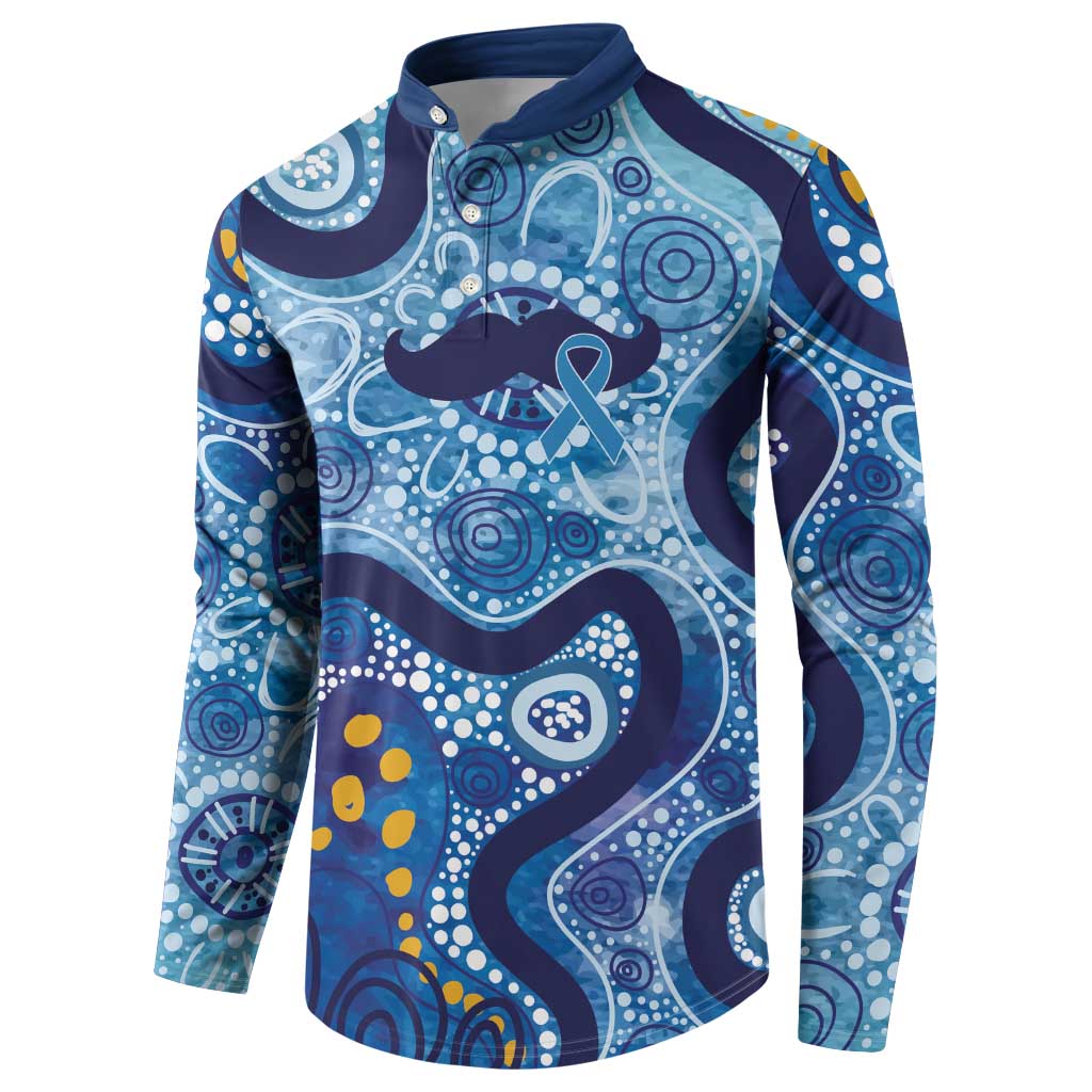 Australia Indigenous Blue Ribbon Button Sweatshirt Mo Bros Mustache - Aussie Hoodie
