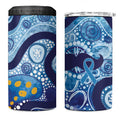 Australia Indigenous Blue Ribbon 4 in 1 Can Cooler Tumbler Mo Bros Mustache - Aussie Hoodie