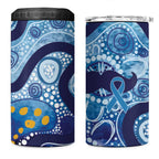 Australia Indigenous Blue Ribbon 4 in 1 Can Cooler Tumbler Mo Bros Mustache - Aussie Hoodie