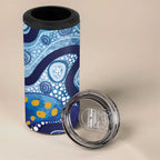 Australia Indigenous Blue Ribbon 4 in 1 Can Cooler Tumbler Mo Bros Mustache - Aussie Hoodie