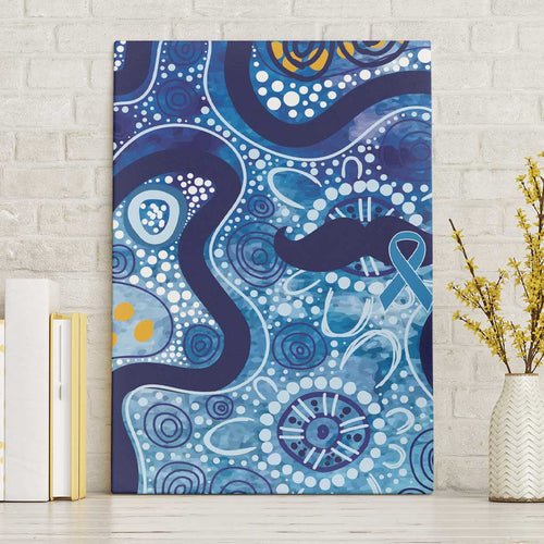 Australia Indigenous Blue Ribbon Canvas Wall Art Mo Bros Mustache - Aussie Hoodie