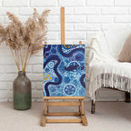 Australia Indigenous Blue Ribbon Canvas Wall Art Mo Bros Mustache - Aussie Hoodie