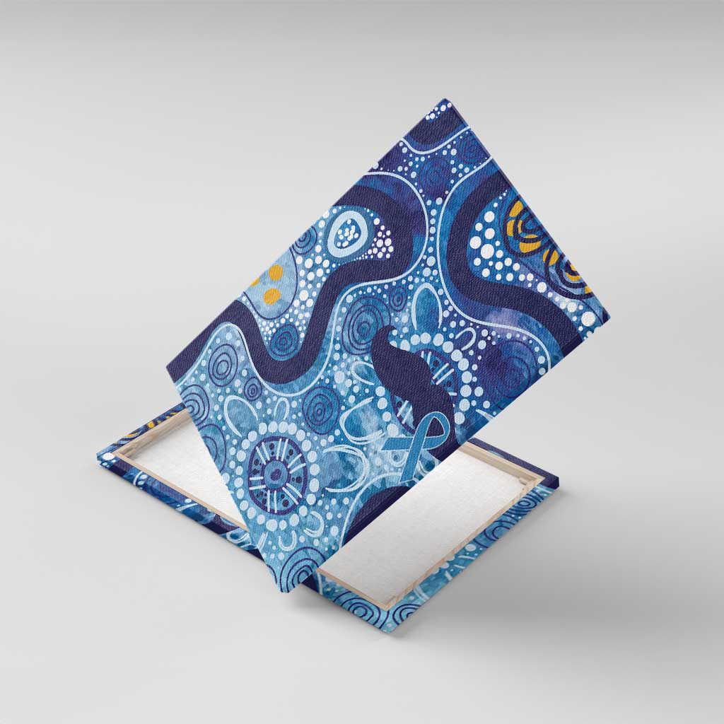 Australia Indigenous Blue Ribbon Canvas Wall Art Mo Bros Mustache - Aussie Hoodie