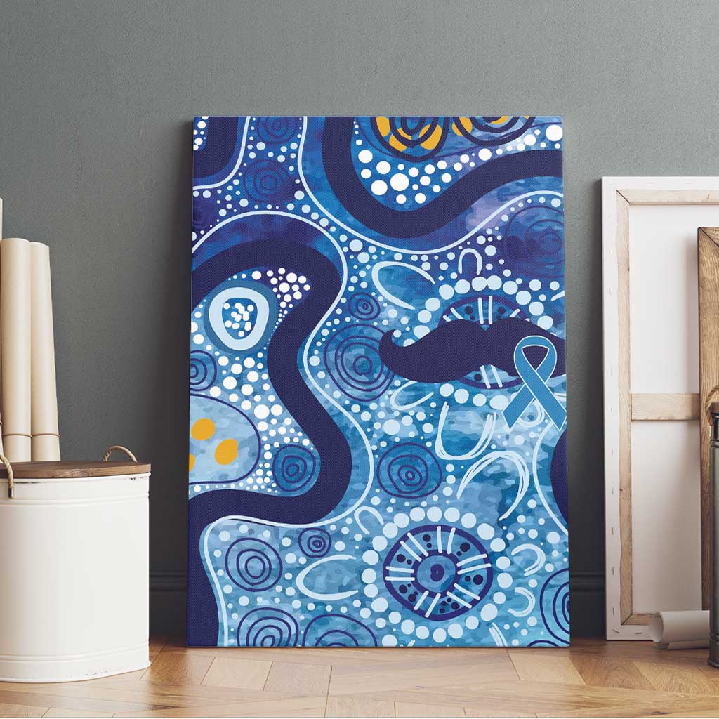 Australia Indigenous Blue Ribbon Canvas Wall Art Mo Bros Mustache - Aussie Hoodie