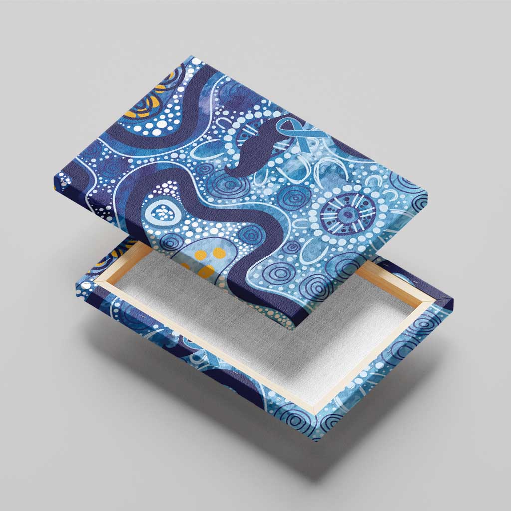 Australia Indigenous Blue Ribbon Canvas Wall Art Mo Bros Mustache - Aussie Hoodie