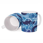 Australia Indigenous Blue Ribbon Ceramic Mug Mo Bros Mustache - Aussie Hoodie