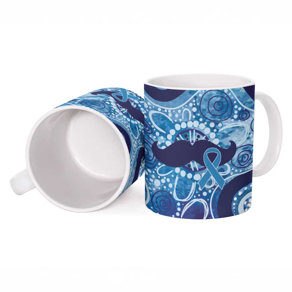 Australia Indigenous Blue Ribbon Ceramic Mug Mo Bros Mustache - Aussie Hoodie
