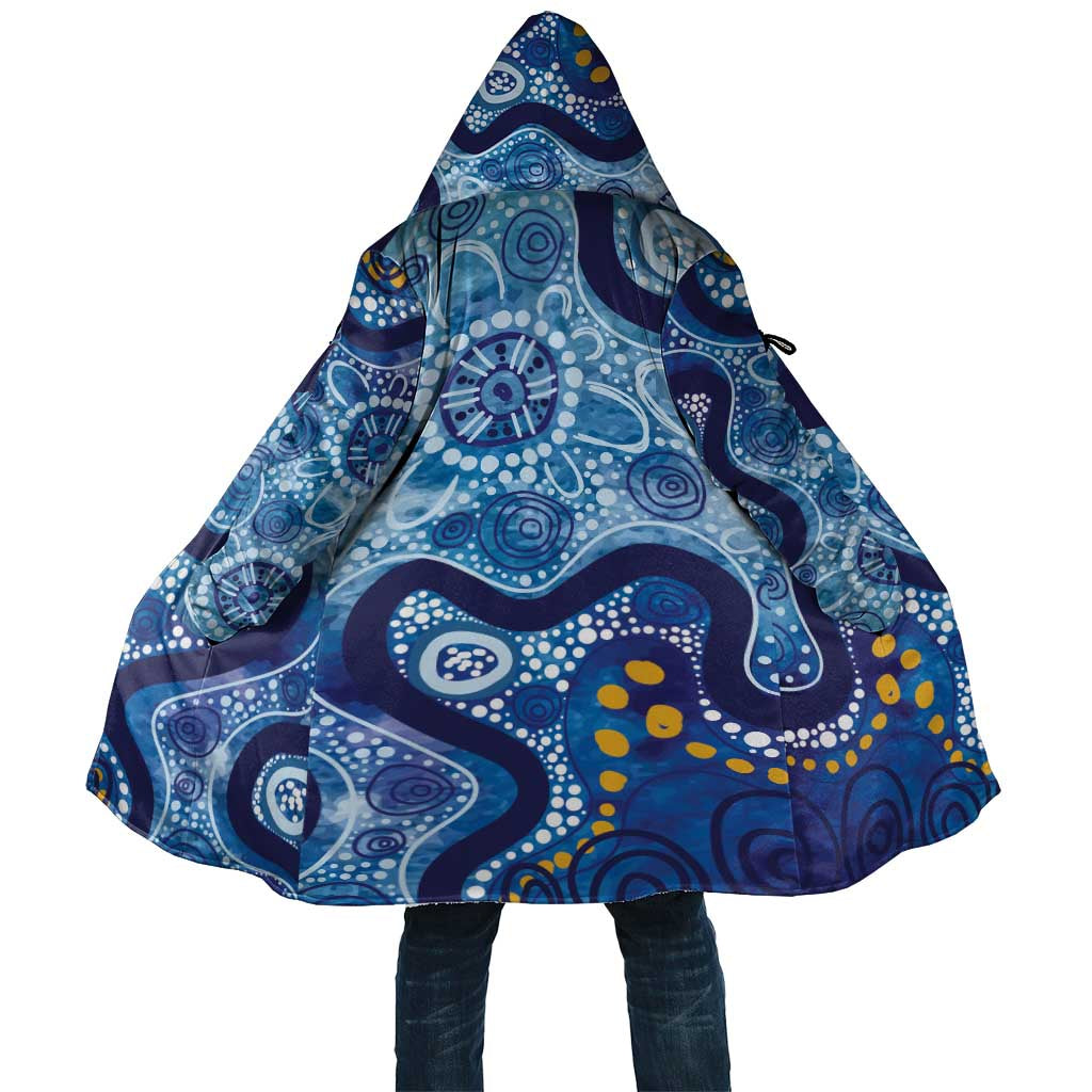 Australia Indigenous Blue Ribbon Cloak Mo Bros Mustache - Aussie Hoodie