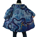 Australia Indigenous Blue Ribbon Cloak Mo Bros Mustache - Aussie Hoodie