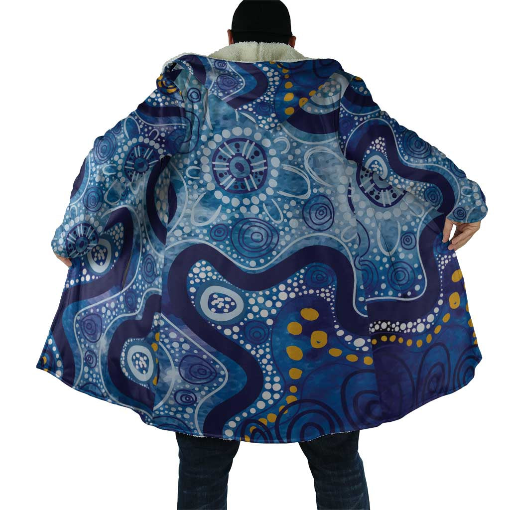 Australia Indigenous Blue Ribbon Cloak Mo Bros Mustache - Aussie Hoodie