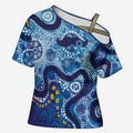 Australia Indigenous Blue Ribbon Cross Shoulder Shirt Mo Bros Mustache - Aussie Hoodie