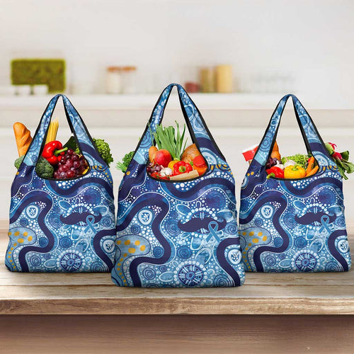 Australia Indigenous Blue Ribbon Grocery Bag Mo Bros Mustache - Aussie Hoodie