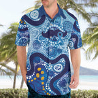 Australia Indigenous Blue Ribbon Hawaiian Shirt Mo Bros Mustache - Aussie Hoodie