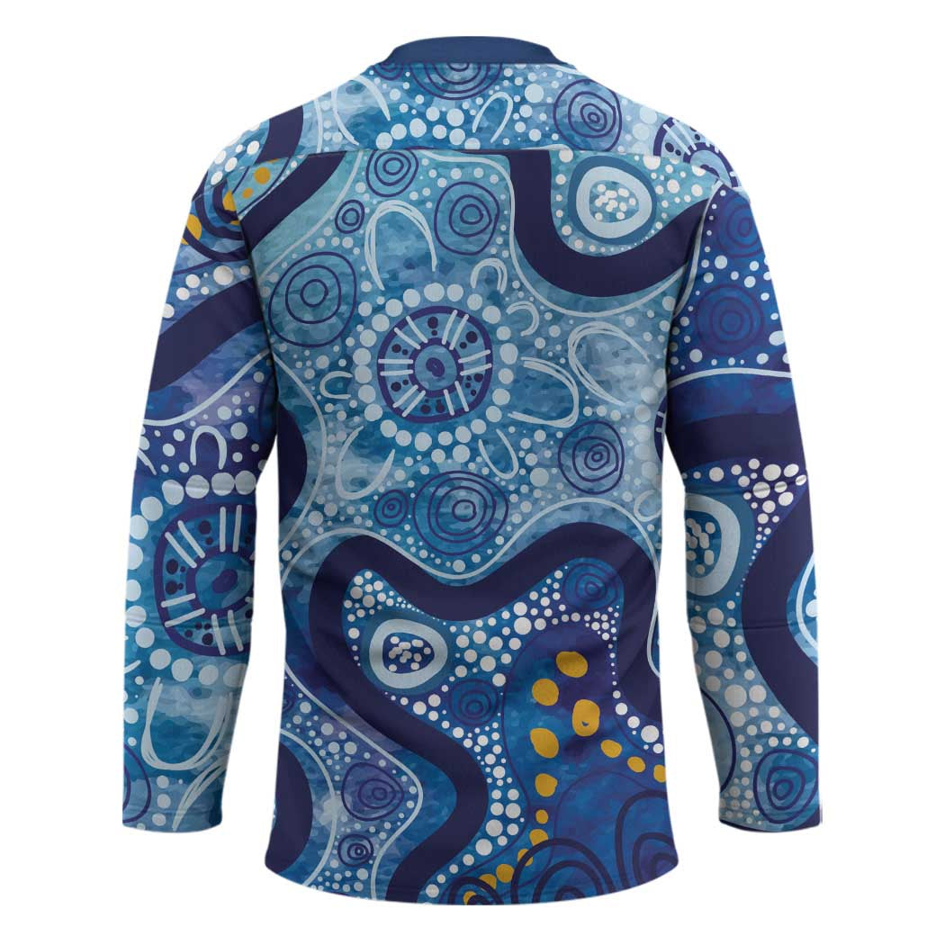 Australia Indigenous Blue Ribbon Hockey Jersey Mo Bros Mustache - Aussie Hoodie