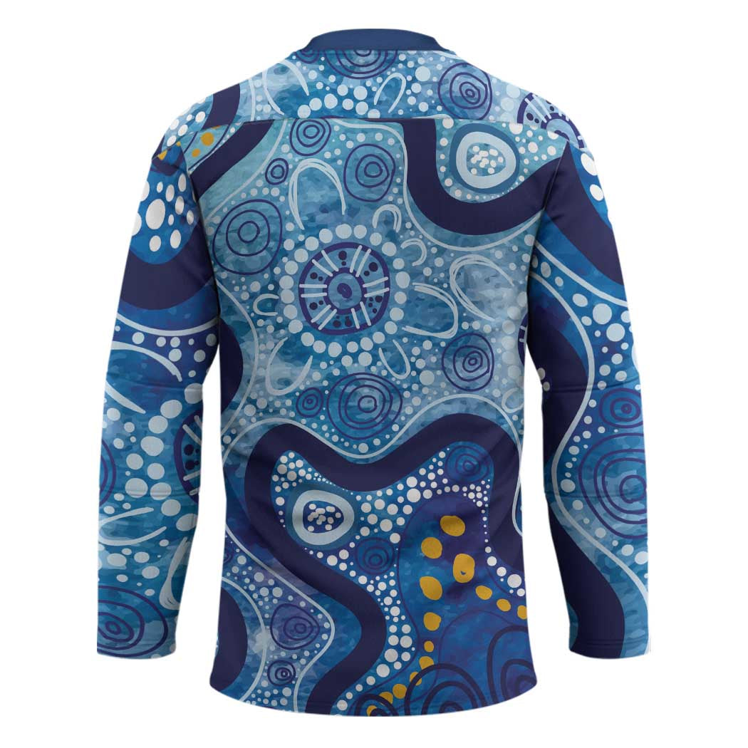 Australia Indigenous Blue Ribbon Hockey Jersey Mo Bros Mustache - Aussie Hoodie