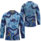 Australia Indigenous Blue Ribbon Hockey Jersey Mo Bros Mustache - Aussie Hoodie