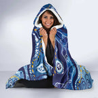 Australia Indigenous Blue Ribbon Hooded Blanket Mo Bros Mustache - Aussie Hoodie