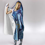 Australia Indigenous Blue Ribbon Hooded Blanket Mo Bros Mustache - Aussie Hoodie