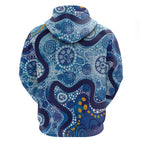 Australia Indigenous Blue Ribbon Hoodie Mo Bros Mustache - Aussie Hoodie