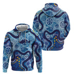 Australia Indigenous Blue Ribbon Hoodie Mo Bros Mustache - Aussie Hoodie