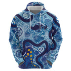 Australia Indigenous Blue Ribbon Hoodie Mo Bros Mustache - Aussie Hoodie