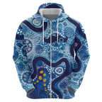 Australia Indigenous Blue Ribbon Hoodie Mo Bros Mustache - Aussie Hoodie