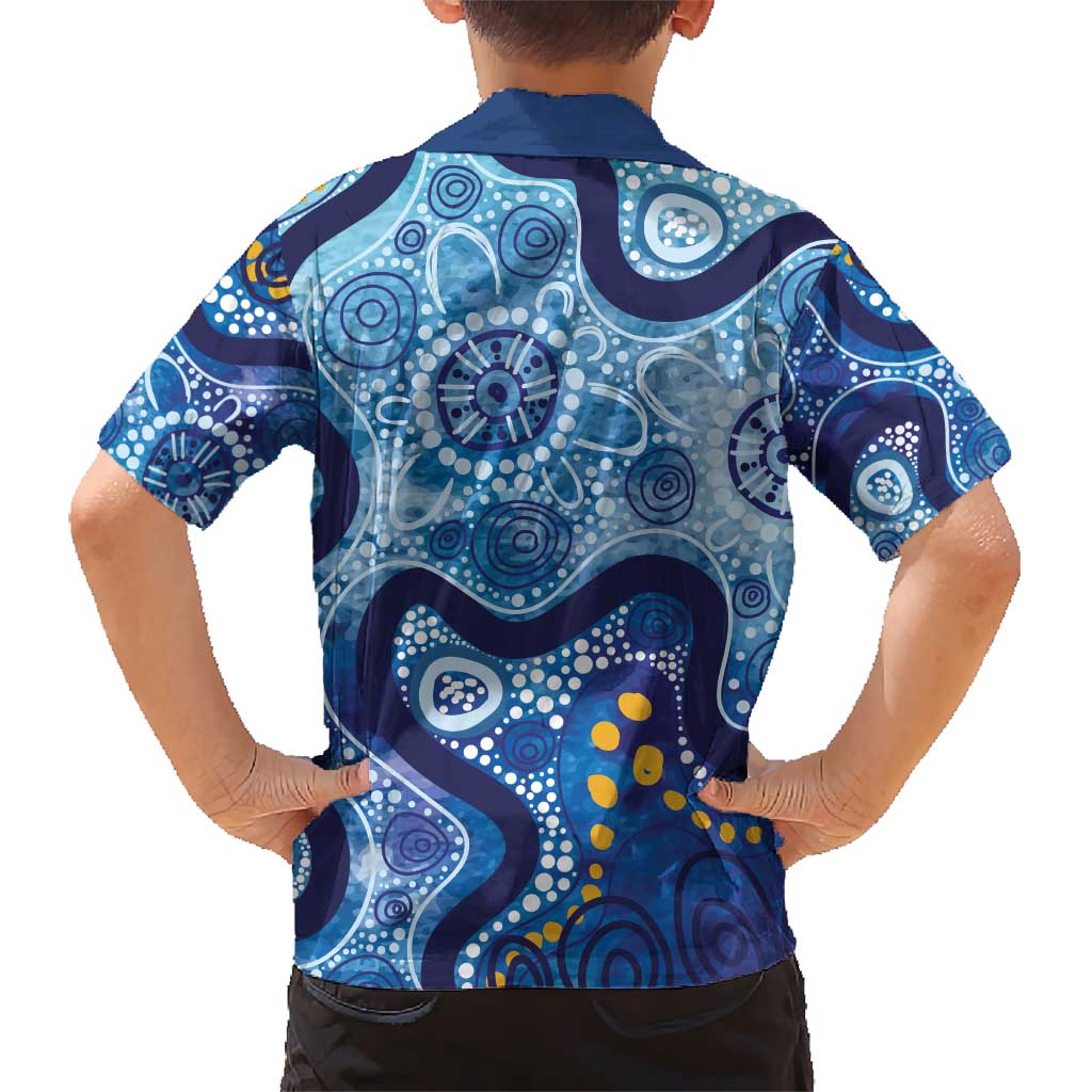 Australia Indigenous Blue Ribbon Kid Hawaiian Shirt Mo Bros Mustache - Aussie Hoodie