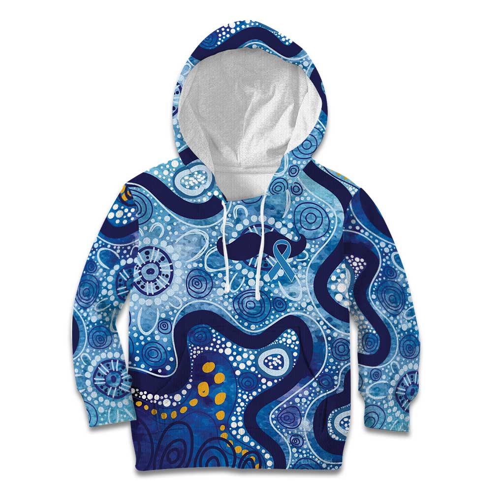 Australia Indigenous Blue Ribbon Kid Hoodie Mo Bros Mustache - Aussie Hoodie