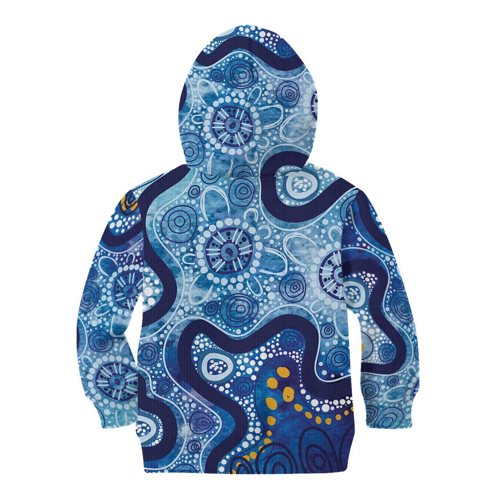 Australia Indigenous Blue Ribbon Kid Hoodie Mo Bros Mustache - Aussie Hoodie