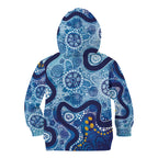 Australia Indigenous Blue Ribbon Kid Hoodie Mo Bros Mustache - Aussie Hoodie