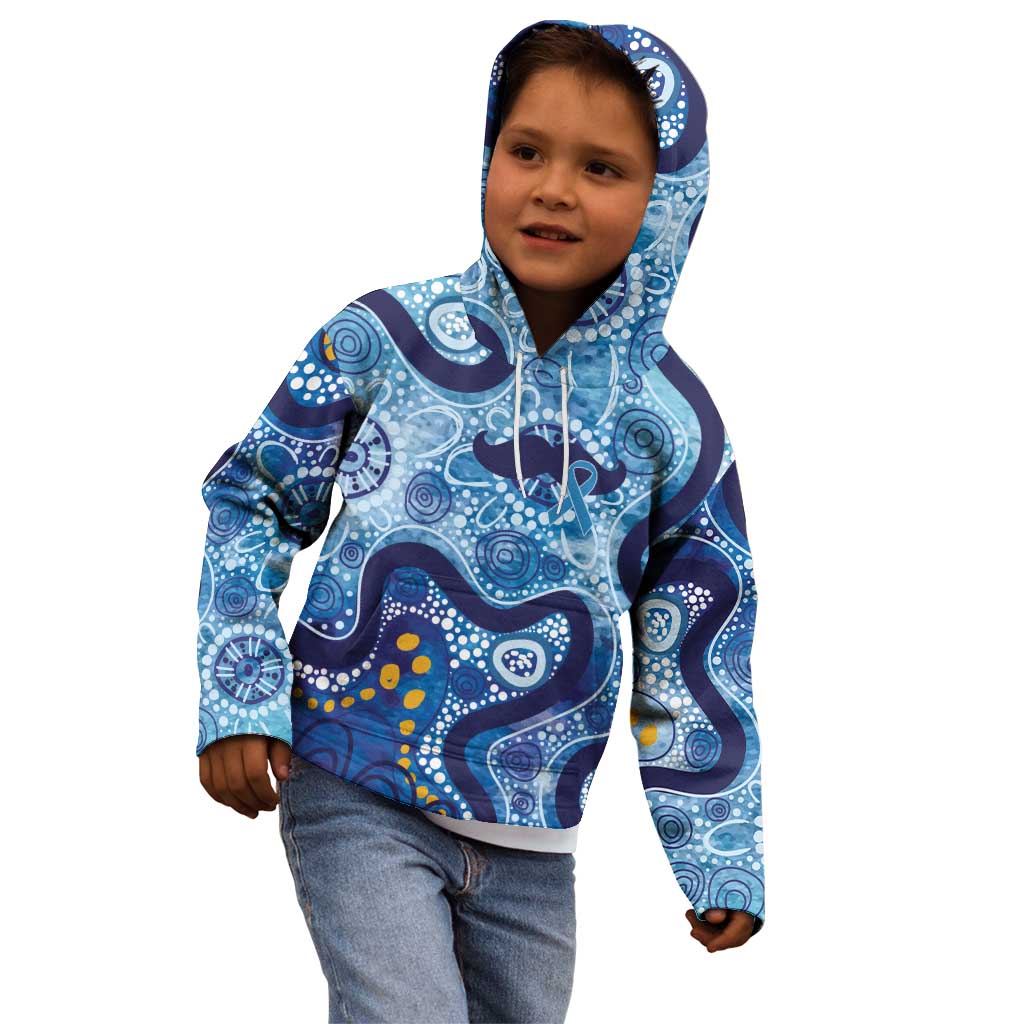 Australia Indigenous Blue Ribbon Kid Hoodie Mo Bros Mustache - Aussie Hoodie