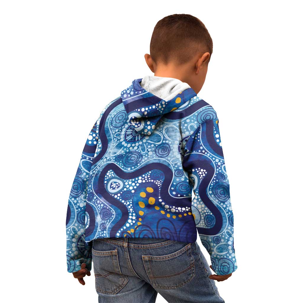 Australia Indigenous Blue Ribbon Kid Hoodie Mo Bros Mustache - Aussie Hoodie