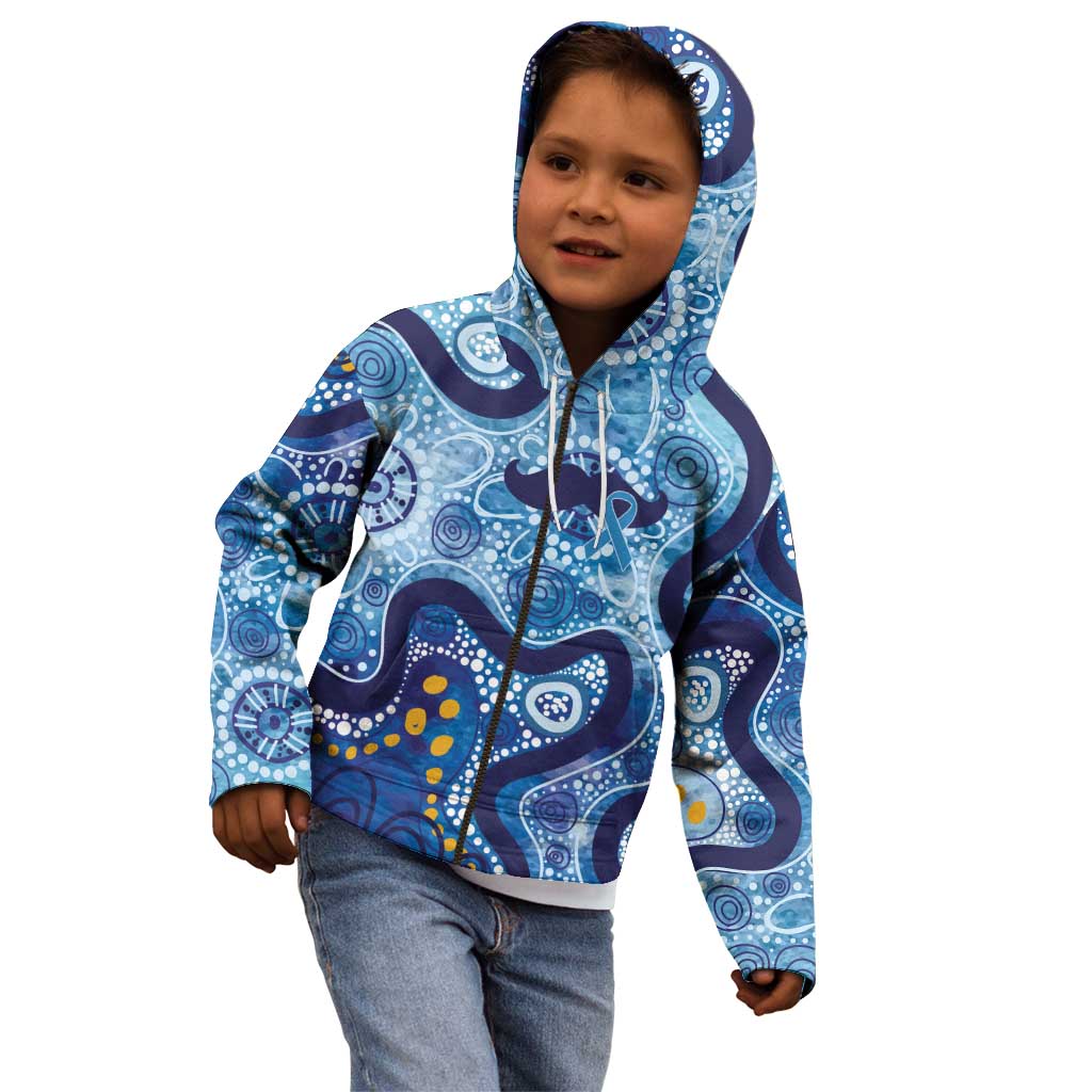 Australia Indigenous Blue Ribbon Kid Hoodie Mo Bros Mustache - Aussie Hoodie